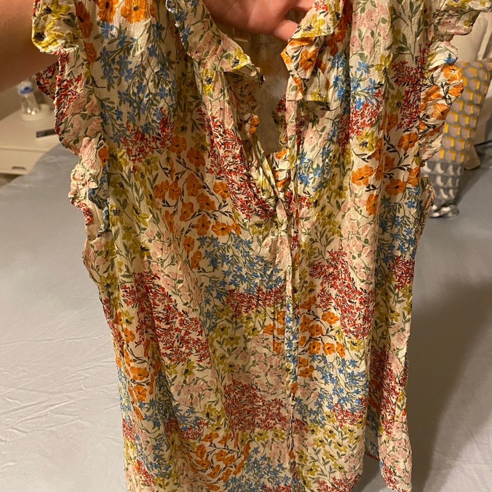 Elizabeth Taylor flower print top, size 0